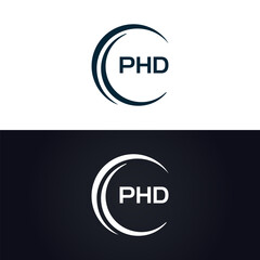 PHD logo. P H D design. White PHD letter. PHD, P H D letter logo design. P H D letter logo design in GOLD, GOLDEN LOGO, THREE, style. letter logo set in one artboard. P H D letter logo vector design.