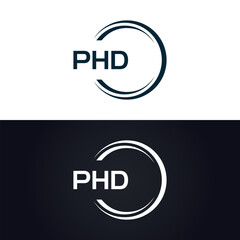 PHD logo. P H D design. White PHD letter. PHD, P H D letter logo design. P H D letter logo design in GOLD, GOLDEN LOGO, THREE, style. letter logo set in one artboard. P H D letter logo vector design.