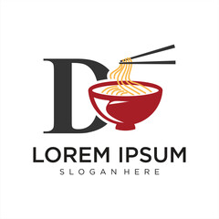 Vector noodle logo with a simple and minimalist style