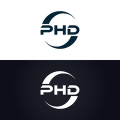 PHD logo. P H D design. White PHD letter. PHD, P H D letter logo design. P H D letter logo design in GOLD, GOLDEN LOGO, THREE, style. letter logo set in one artboard. P H D letter logo vector design.