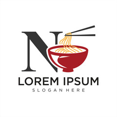 Vector noodle logo with a simple and minimalist style