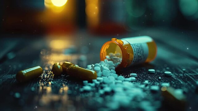 international overdose awareness day concept image with focus on various kinds of pills, highlighting the global crisis of drug overdose