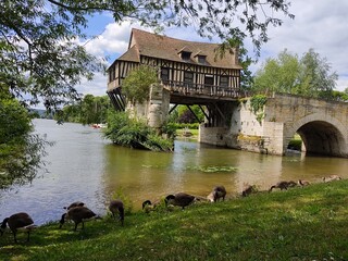 The old mill on the river Seine, Vernon-Giverny, France