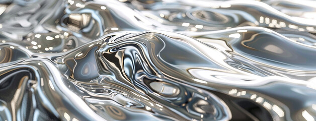 Render Close-Up Metal Swirl Liquid Captivating Waves