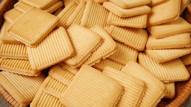 Shortbread cookies in a basket.