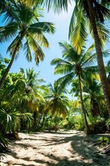 Palm trees on a tropical beach