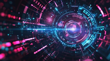 Obraz premium Digital Futurism - Abstract Geometric Shapes Background for Tech Projects