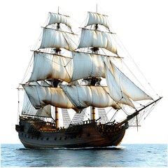 Majestic Galleon Sailing the Open Seas