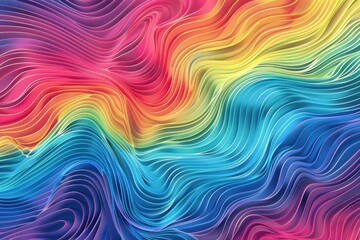 Obraz premium A vibrant abstract rainbow design featuring a swirling vortex in a spectrum of colors, creating a dynamic and mesmerizing visual effect.