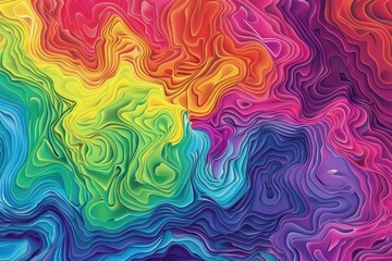 A vibrant abstract rainbow design featuring a swirling vortex in a spectrum of colors, creating a dynamic and mesmerizing visual effect.