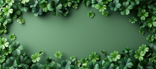St. Patrick's Day Banner with Shamrock Leaves