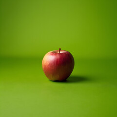 beautiful shoot of fresh organic, colorful red apple, isolated in pastel background