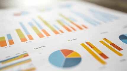 Detailed Financial Report with Bar and Pie Charts