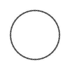 Black round chain circle frame. Flat vector illustration isolated on white.