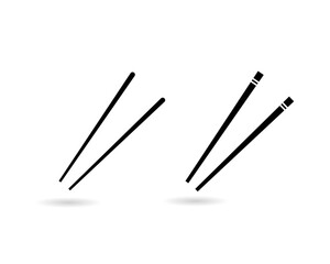 Chopsticks icon set. Japanese chopsticks icons set. Restaurant chopsticks icon symbol vector illustration