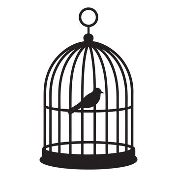 recommend clip art: bird in cage silhouette