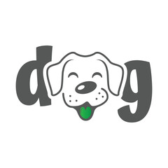 dog head face cute logo