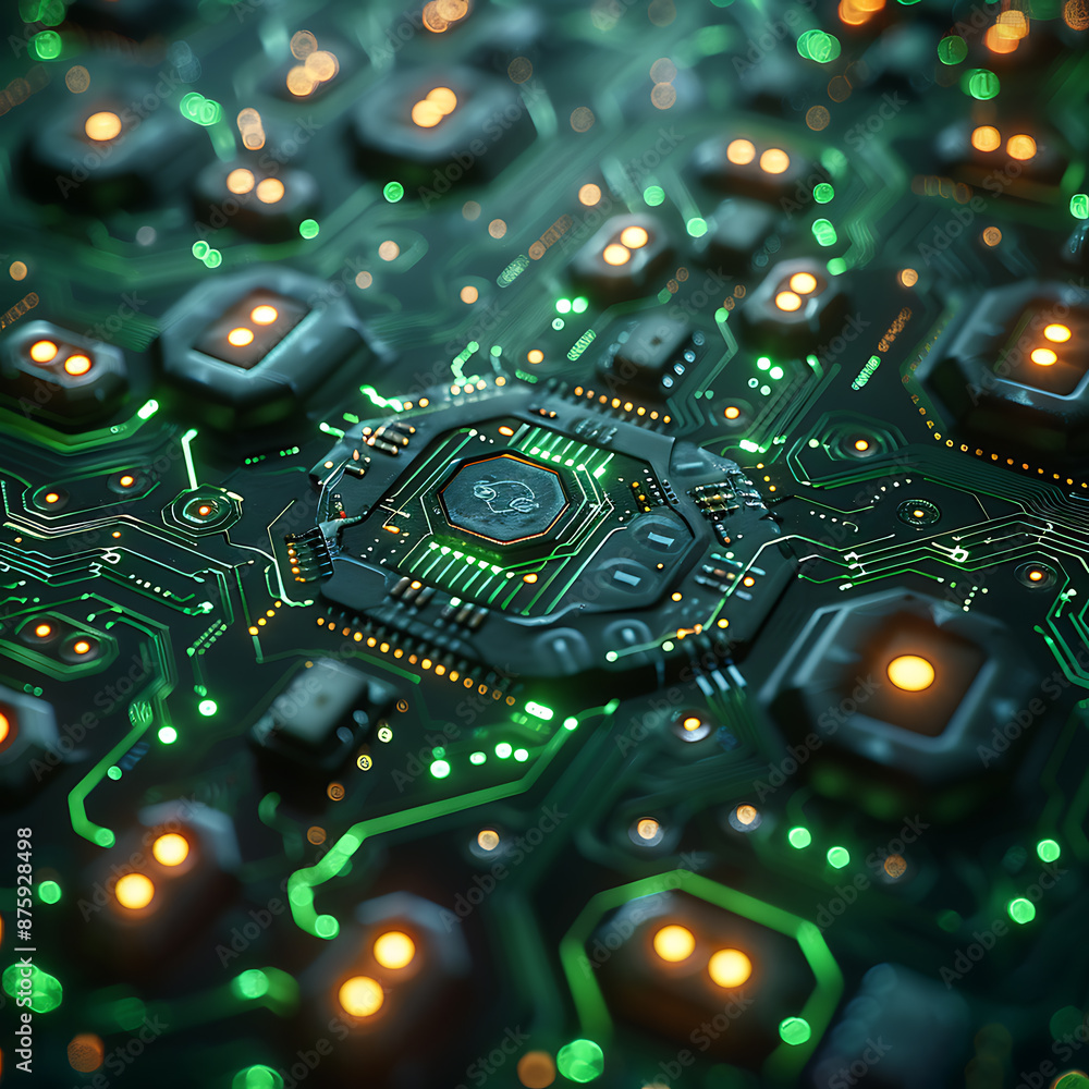 Poster cyber security canvas with abstract design