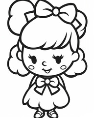 Obraz premium Coloring pages for kids, coloring girl.