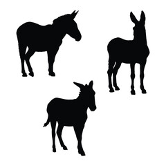 Obraz premium Donkey Silhouette Vector Illustration 