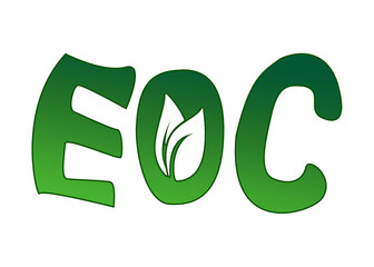 eco text with leaf