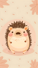 Cute hedgehog illustration | High Quality | Wallpaper	