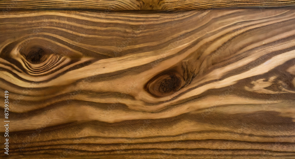 Poster walnut tree texture close up. wide walnut wood texture background. walnut veneer. generative ai.