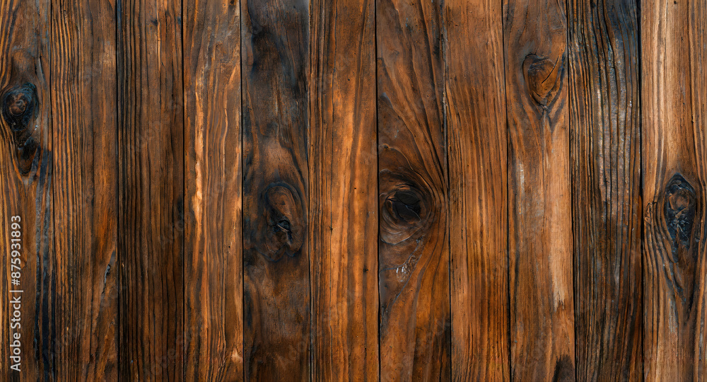 Poster walnut wood texture. super long walnut planks texture background.texture element. generative ai.