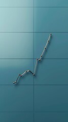 Simple upward trend illustrated by a line graph on a muted blue background.