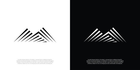 Mountain Logo Vector illustration. mountain logo line art icon	
