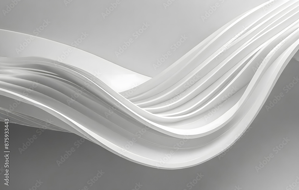 Poster white abstract background with waves. creative architectural concept. generative ai.
