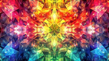Kaleidoscopic patterns with vibrant colors and symmetrical shapes, creating an ever-changing and mesmerizing abstract visual experience.