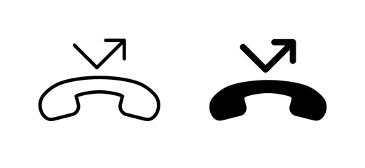 Missed call phone icon in generic style. Miss call concept