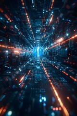 Fototapeta premium Futuristic technology tunnel