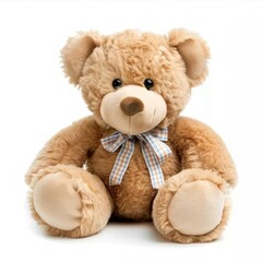 Plush Teddy Bear on White Background