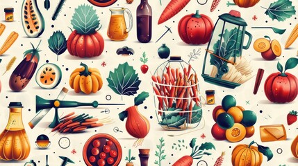 Autumn Harvest: A Vibrant Pattern of Seasonal Bounty