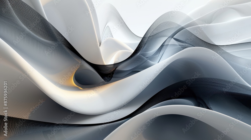 Aufkleber curved, abstract geometries intersect to create a fluid, dynamic visual, blending organic and modern