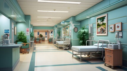 Modern Hospital Hallway
