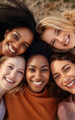 Fototapeta premium Group of Friends Smiling Outdoors