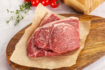 Uncooked raw beef steak for grill