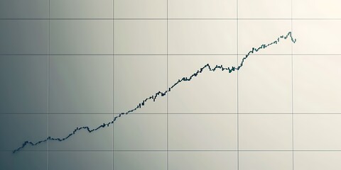Single line graph ascending on a clean, muted background, representing market rise.