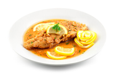 Fried Fish with Garlic Butter Sauce
