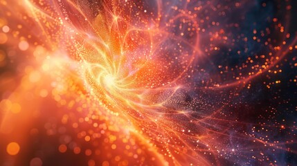 Abstract Cosmic Vortex with Golden Sparkle