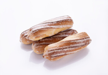 gingerbread cookies with icing on a white background