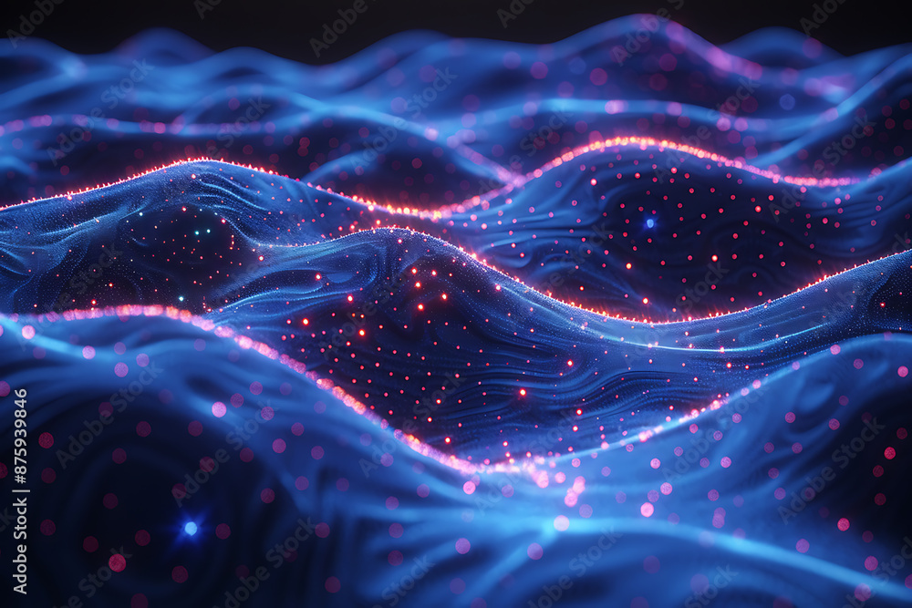 Poster abstract data visualization: futuristic ai art