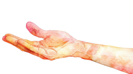 A beautiful watercolor illustration of human hands, symbolizing care and giving.