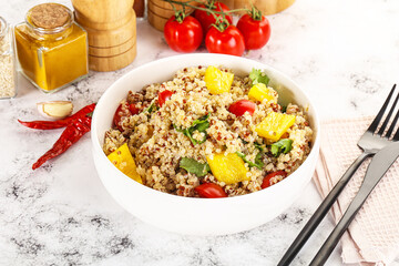 Dietary vegetarian quinoa with vegetables