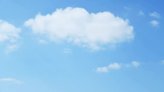 Time lapse of beautiful blue sky with white clouds