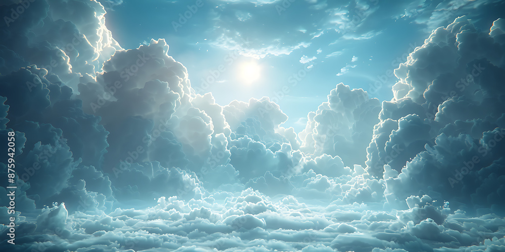 Poster serene cloud computing ecosystem background