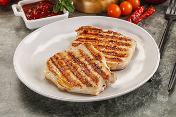 Tasty grilled pork meat steak